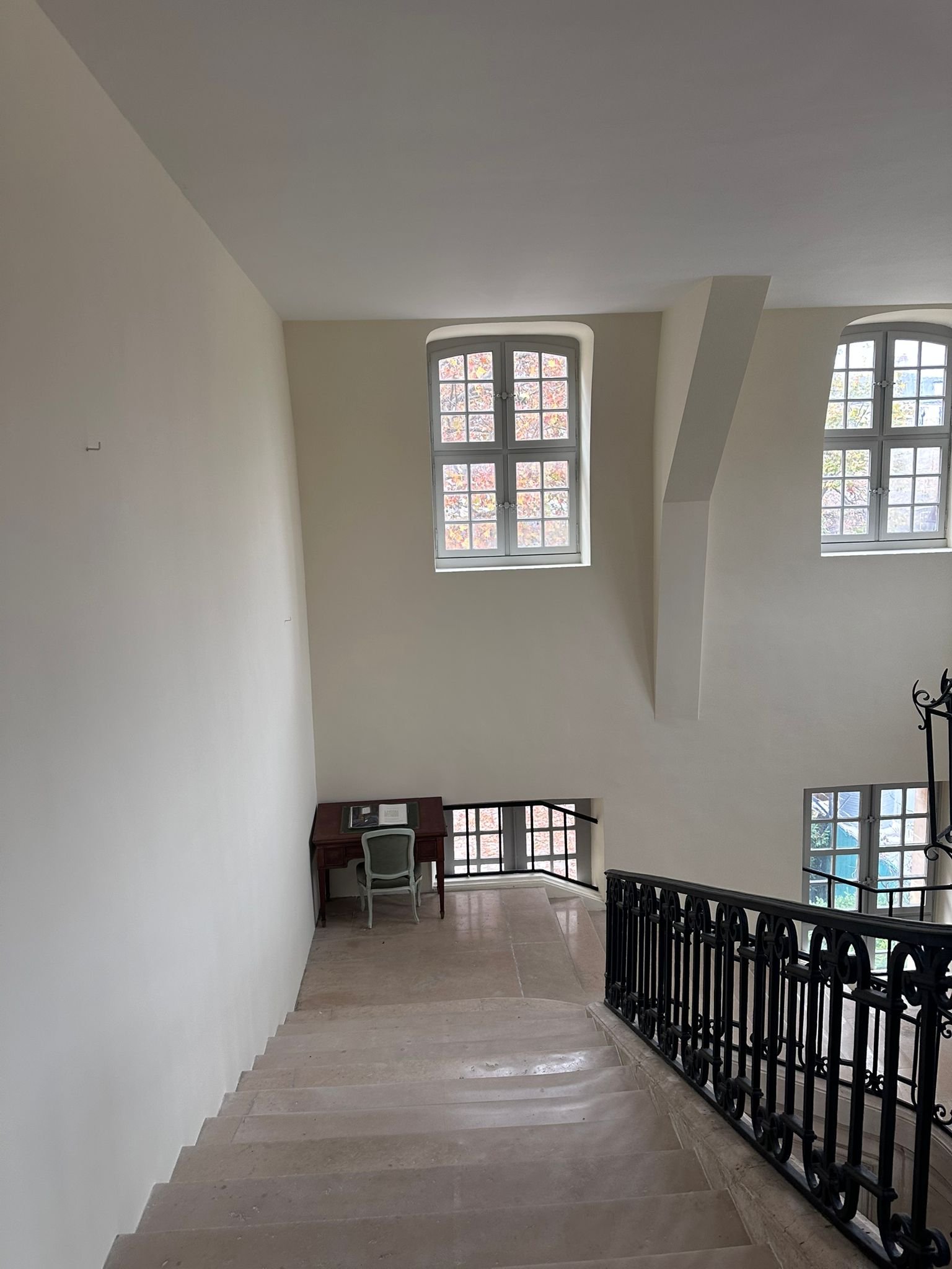 Rénovation de cage d'escalier en pierre avec rampe fer forgé — SHANY Entreprises